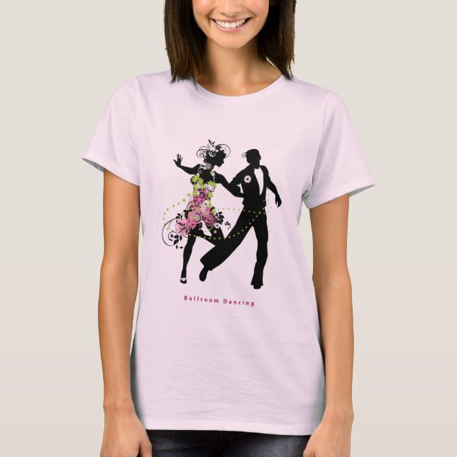 Camiseta Baile de salón de baile de los pares de la silueta (Anverso)
