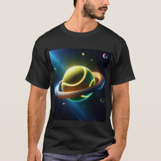 Camiseta Baile de tenis como planeta Saturno, diseño de esp