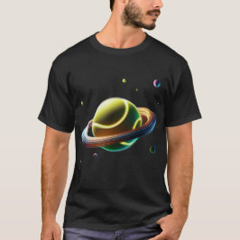 Camiseta Baile de tenis como planeta Saturno, diseño de esp