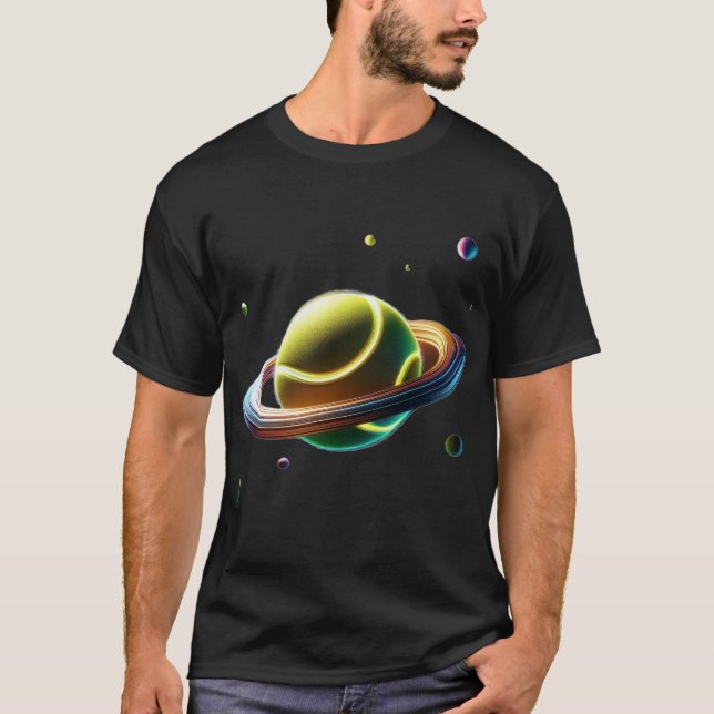 Camiseta Baile de tenis como planeta Saturno, diseño de esp (Anverso)