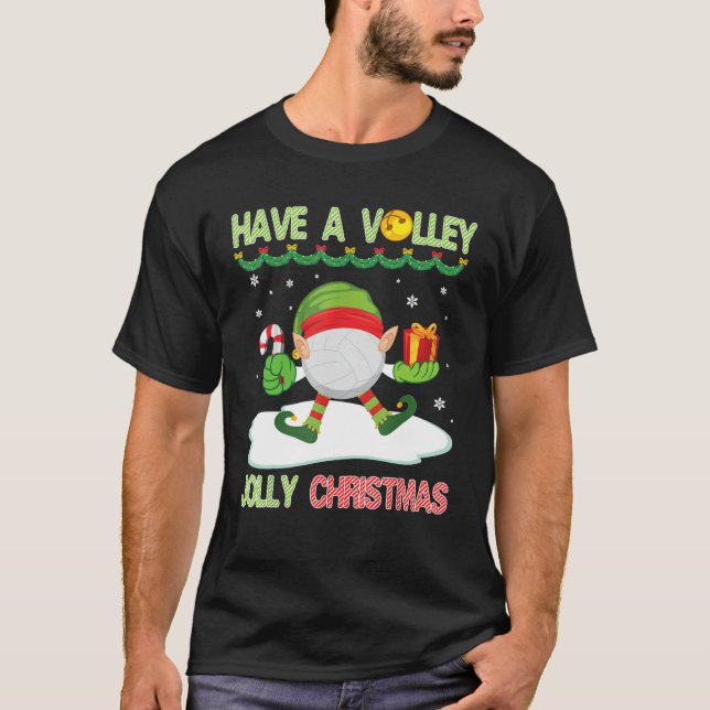 Camiseta Baile De Voleibol Elfo En Nieve Con Voley (Anverso)
