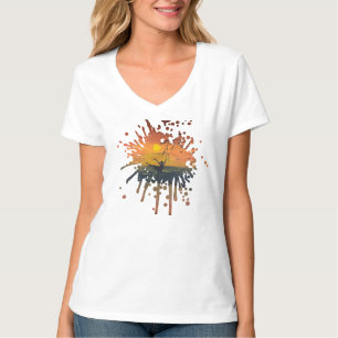Camiseta     Baile en el resplandor del atardecer   obra de