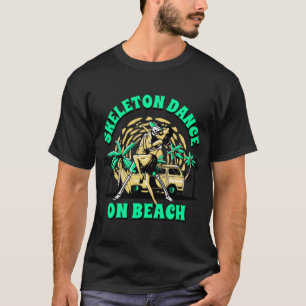 Camiseta baile esquelético en la playa