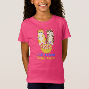 Camiseta Baile Feliz de Leche y Cereal con Gatitos