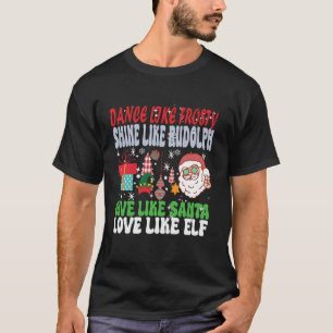 Camiseta Baile Frosty Shine como Rudolph Santa Funny Christ