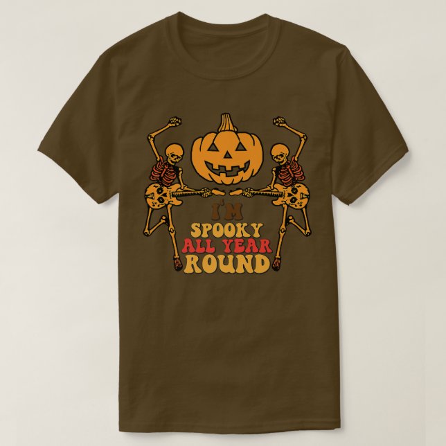 Camiseta Baile Guitar Skeleton Im Spooky Todo El Año H (Diseño del anverso)