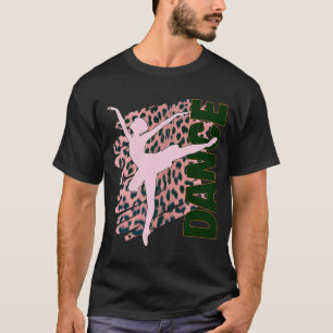 Camiseta Baile Hot Pink Leopardo Print Ballerina Teatro de 