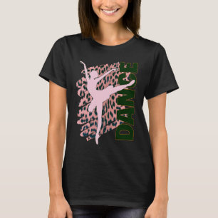 Camiseta Baile Hot Pink Leopardo Print Ballerina Teatro de 