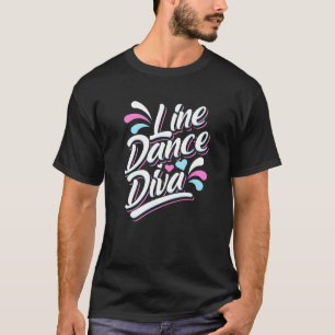 Camiseta Baile Line Diva Cowgirl Country Western Dance Pr