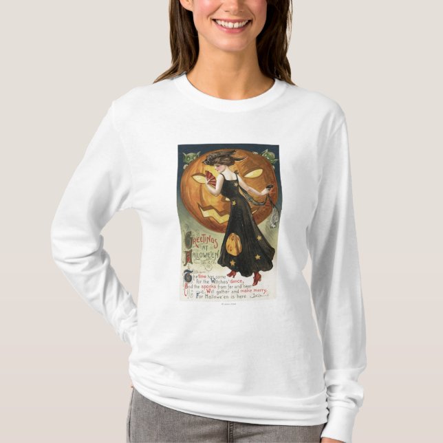 Camiseta Baile y calabaza de Halloween GreetingWitch (Anverso)