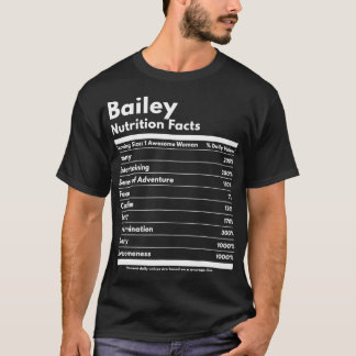 Camiseta Bailey Nutrition Facts Gift Funny Personalized Nam