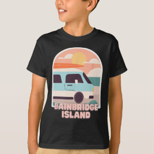 Camiseta Bainbridge Island Beach Retro Pastel Colores Sun S