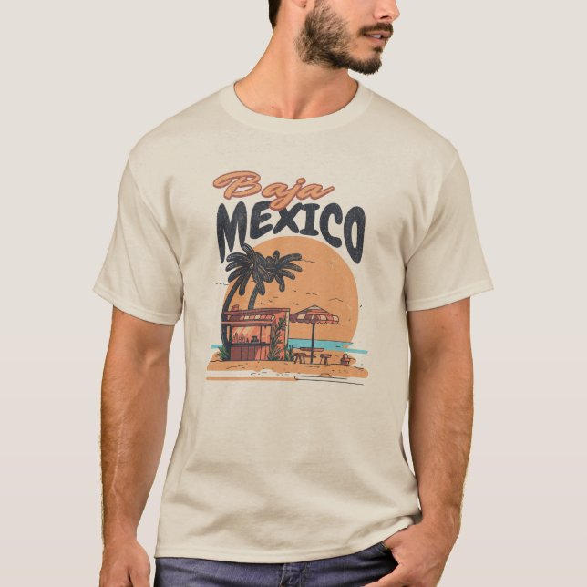 Camiseta Baja México Bar costero con problemas (Anverso)