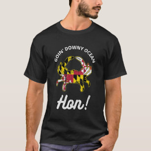 Camiseta Bajando por el océano, el cangrejo de Maryland Bal