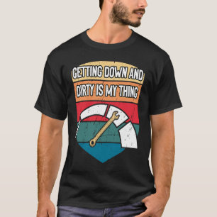 Camiseta Bajando y sucio papá Chistes mecánicos Punchlin