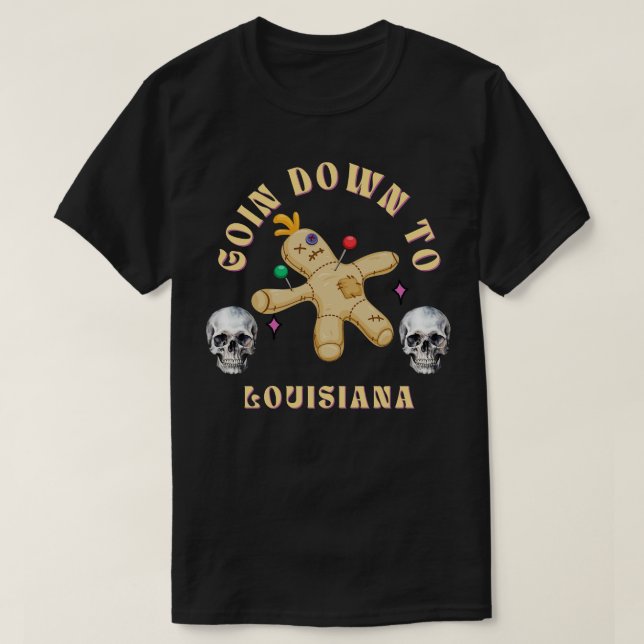 Camiseta Bajar a Louisiana Skull Versión TShirt (Diseño del anverso)
