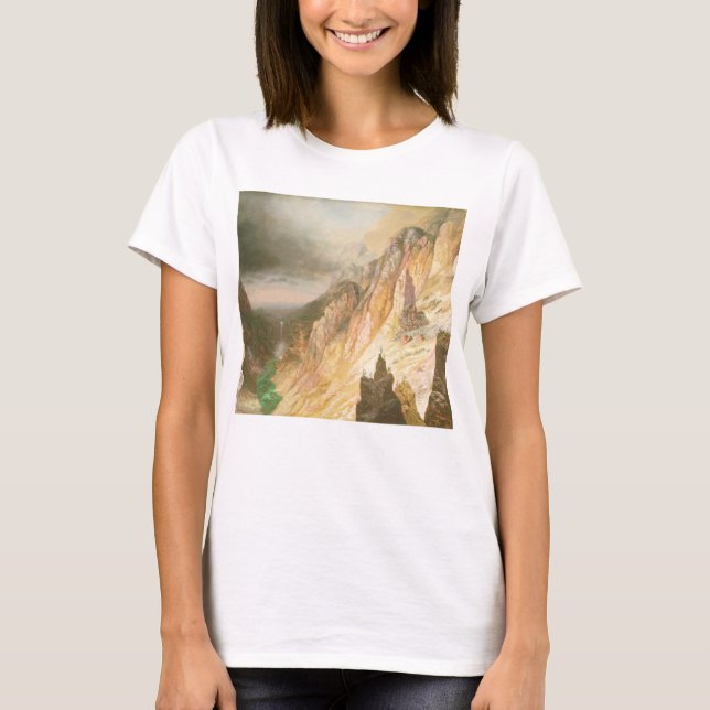 Camiseta Baje las caídas, Gran Cañón del Yellowstone (Anverso)