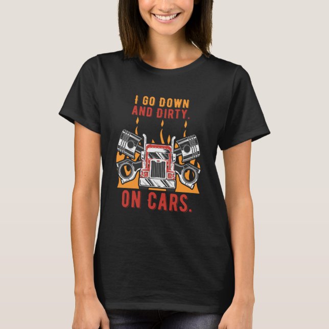 Camiseta Bajé y me sucio en el automóvil garaje mecánico C (Anverso)