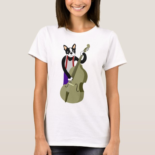 Camiseta Bajista vertical de Boston Terrier (Anverso)