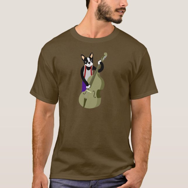 Camiseta Bajista vertical de Boston Terrier (Anverso)