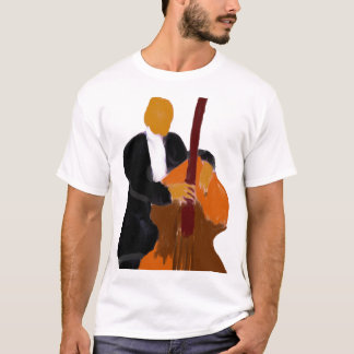 Camiseta Bajista vertical, juego lleno del negro del cuerpo