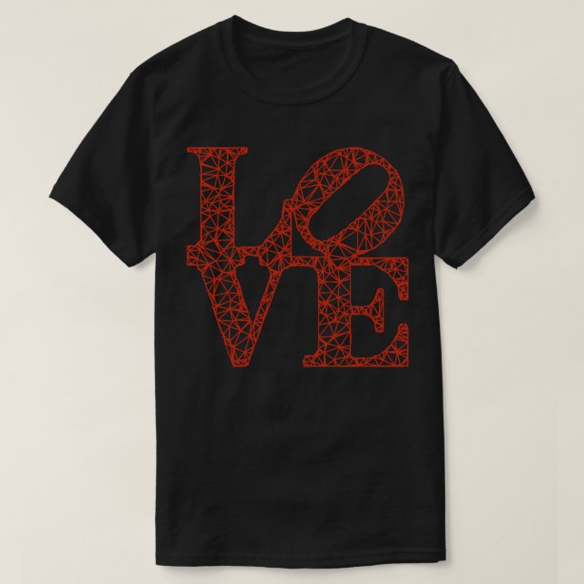 Camiseta Bajo AMOR polaco Robert Indiana rojo TShirt (Diseño del anverso)