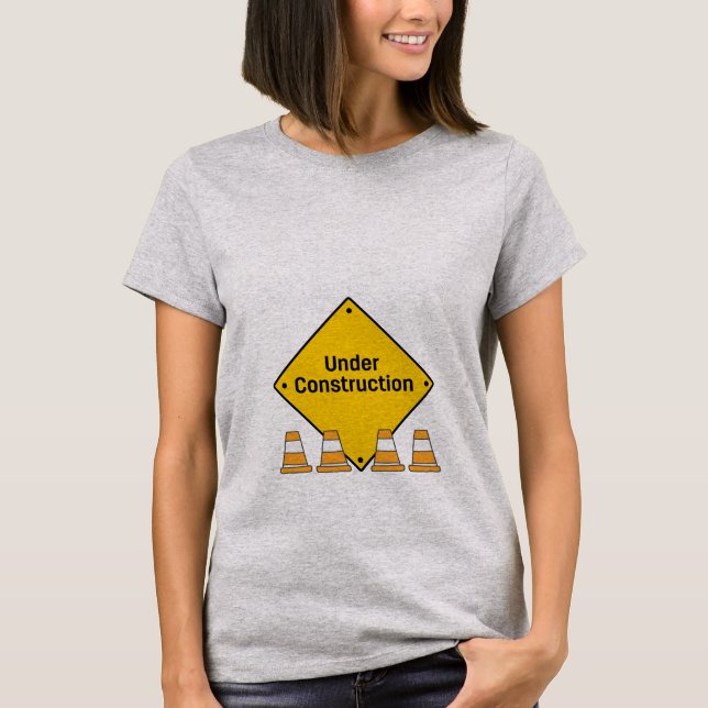 Camiseta Bajo construcción con los conos (Anverso)