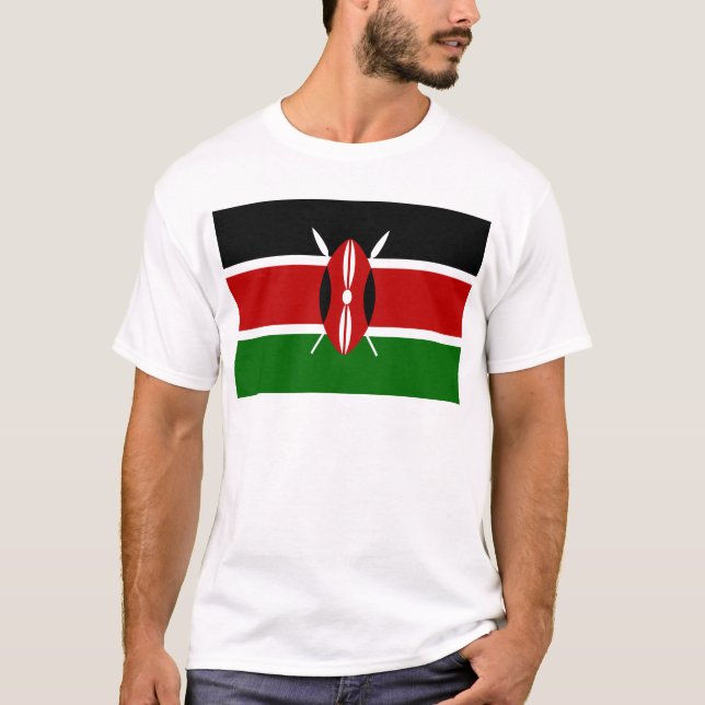 Camiseta ¡Bajo costo! Bandera de Kenia (Anverso)