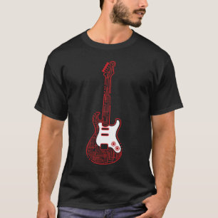 Camiseta bajo de instrumento de guitarra eléctrica de guita