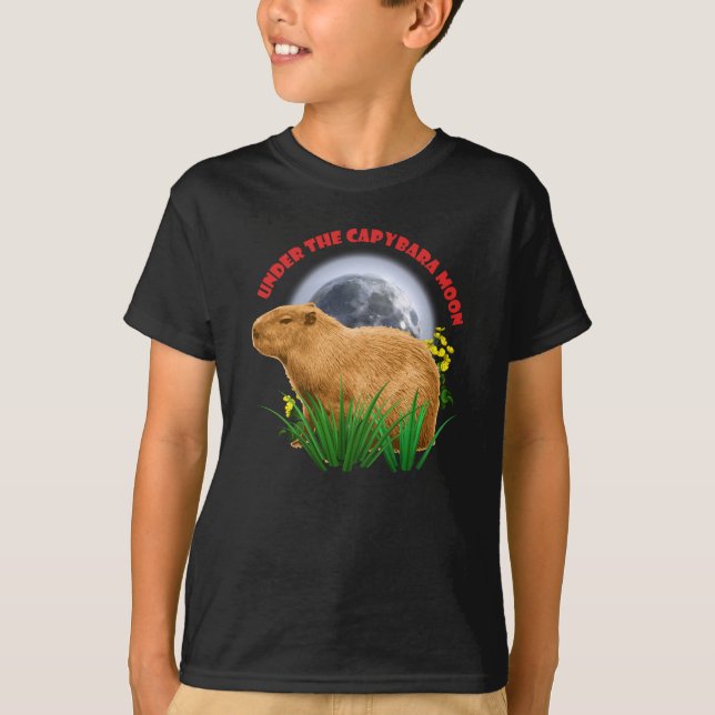 Camiseta Bajo el capibara lunar del capibara (Anverso)