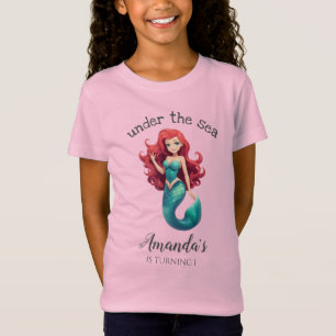 Camiseta Bajo el cumpleaños de la sirena marina