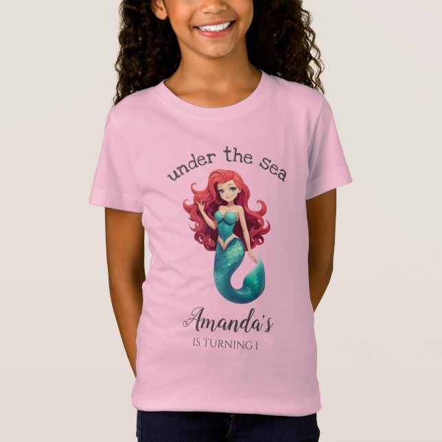Camiseta Bajo el cumpleaños de la sirena marina (Anverso)