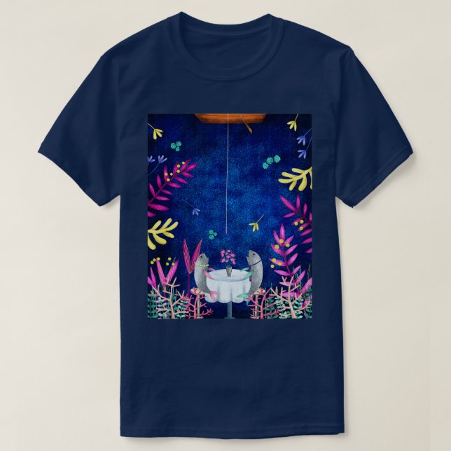 Camiseta Bajo el ilustracion marítimo (Diseño del anverso)