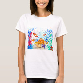 Camiseta Bajo el mar acuarela peces océano costero mar