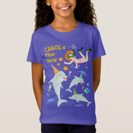 Camiseta Bajo el mar delfines y fiesta de cumpleaños chica