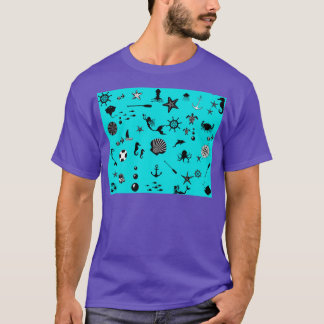 Camiseta Bajo el mar en azul marino