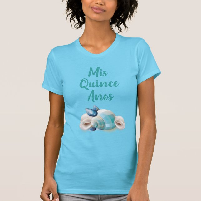 Camiseta Bajo el mar Quinceanera Fiestas Casas Verde azulad (Anverso)
