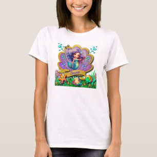 Camiseta Bajo el mar y la sirena Fiesta Chica de cumpleaños