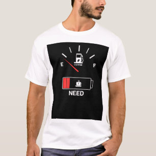 Camiseta Bajo en combustible, necesito café Funny Caffeine