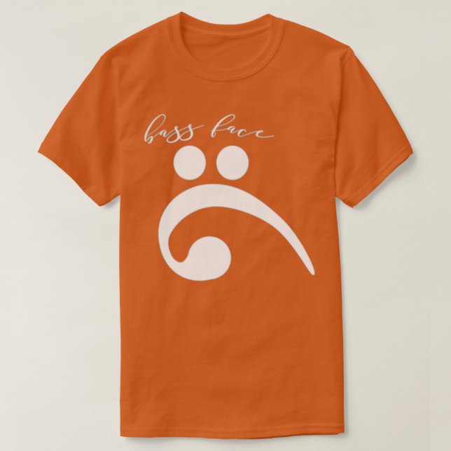 Camiseta bajo face divertido bajo clef instrumento de cuerd (Diseño del anverso)