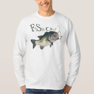 Camiseta Bajo grande de la boca, pescado encendido