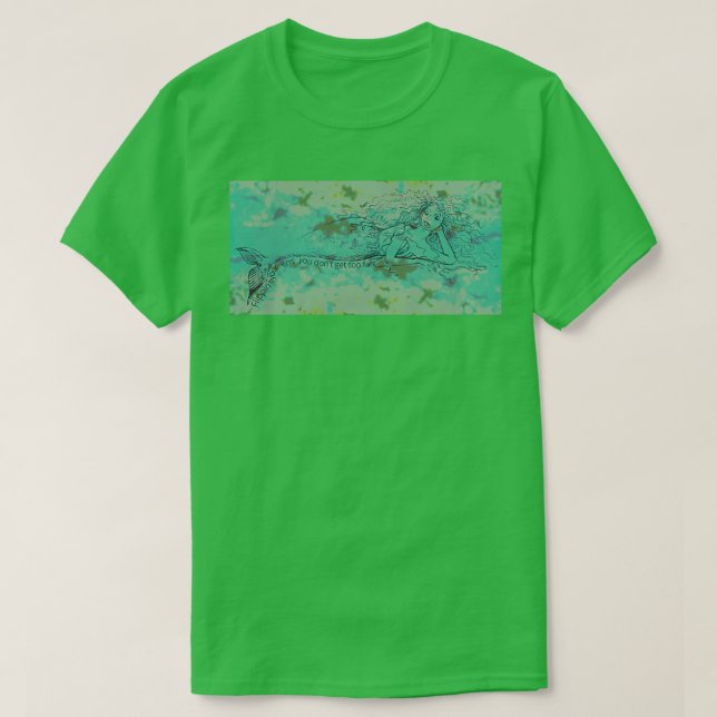 Camiseta Bajo la sirena marina se cierran escalas verdes (Diseño del anverso)