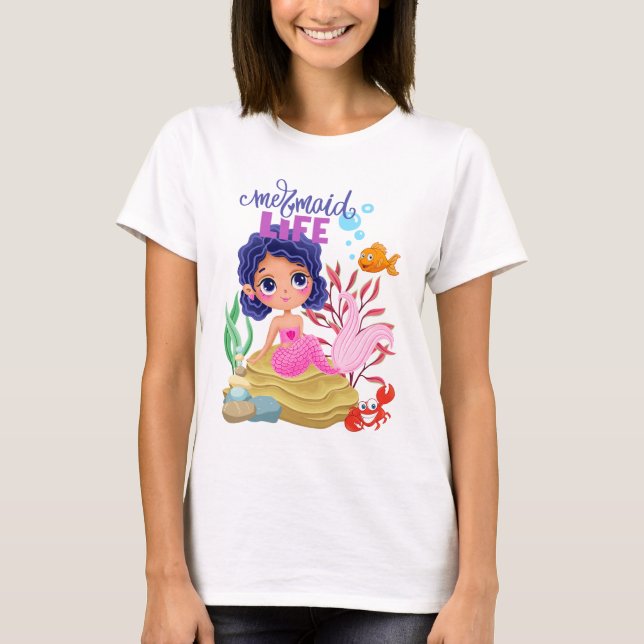 Camiseta Bajo la vida de sirena marina (Anverso)