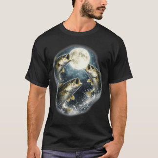 Camiseta Bajo Pescado Aullando a la Luna Angler Vintage