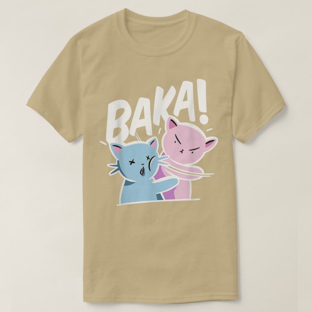 Camiseta Baka Anime Cat Slap Baka Japonés Cat  (Diseño del anverso)