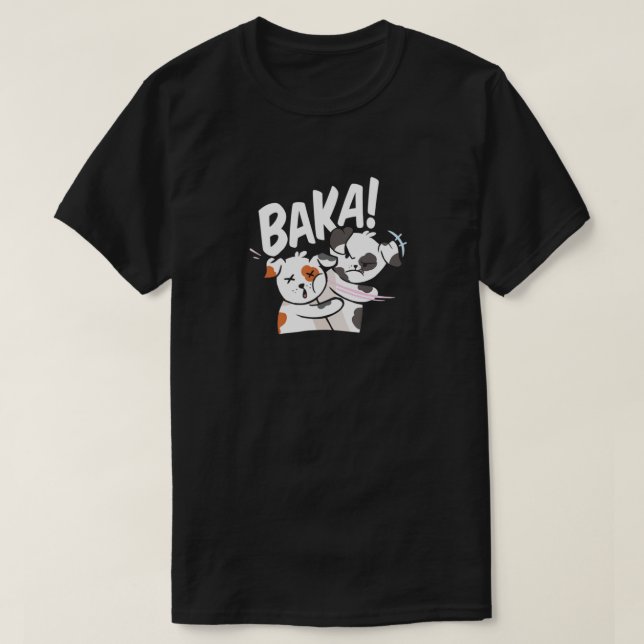 Camiseta Baka Anime Dog Slap Baka Perro Japonés (Diseño del anverso)
