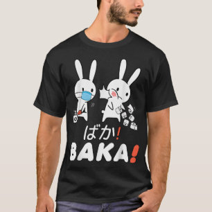 Camiseta Baka Idiota Conejo Divertido Anime Japón con Másca