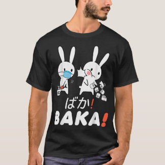 Camiseta Baka Idiota Conejo Divertido Anime Japón con Másca