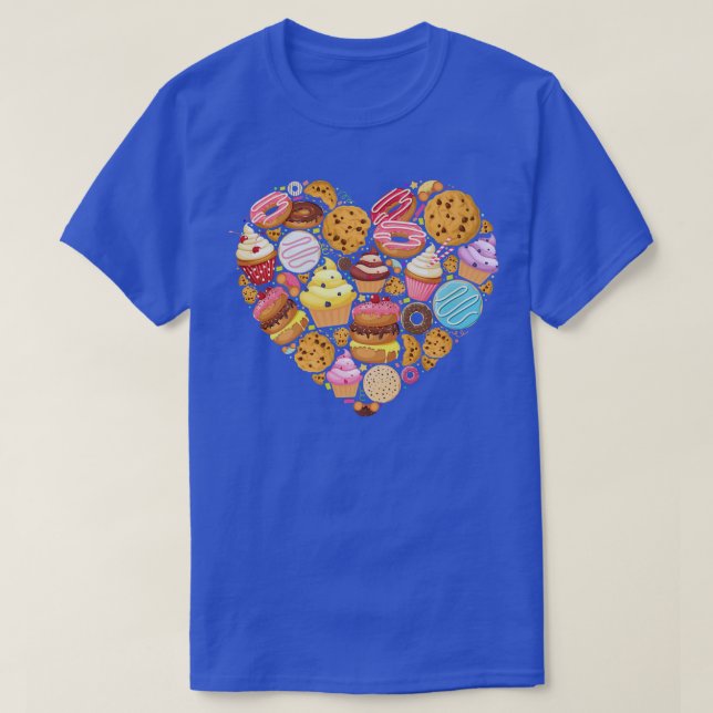 Camiseta Bake Baking Cupcake Donut Cake Pie Cookie Heart  (Diseño del anverso)