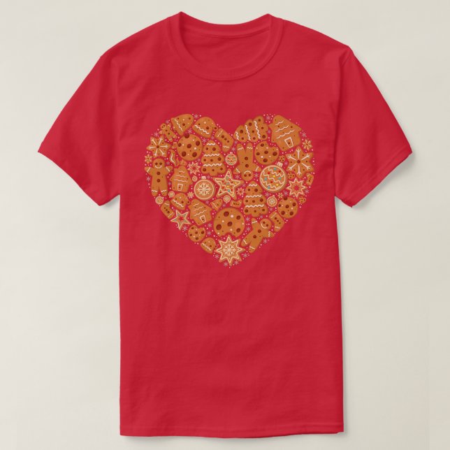 Camiseta Bake Baking Gingerbread Man Christmas Cookie Heart (Diseño del anverso)
